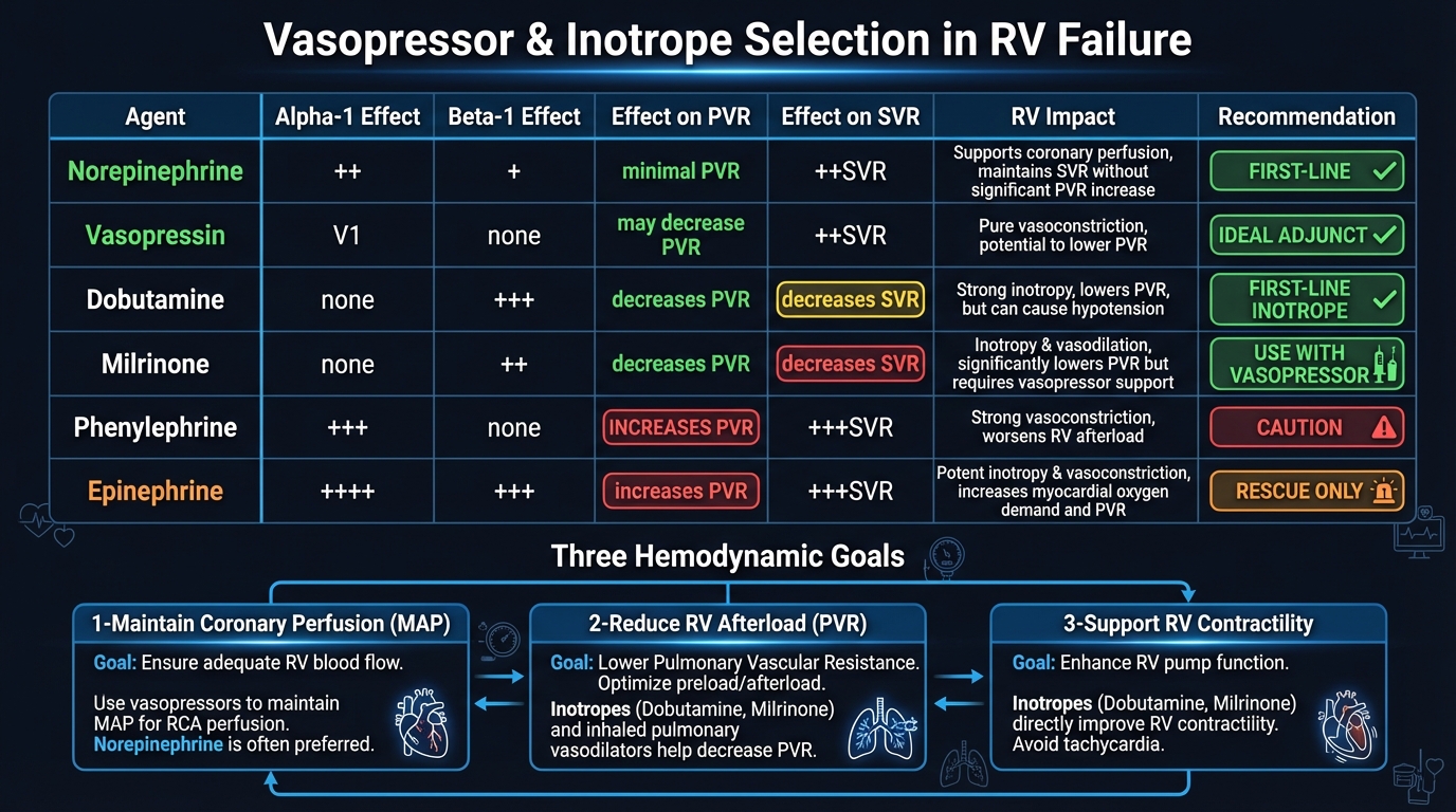Vasopressor Comparison in RV Failure