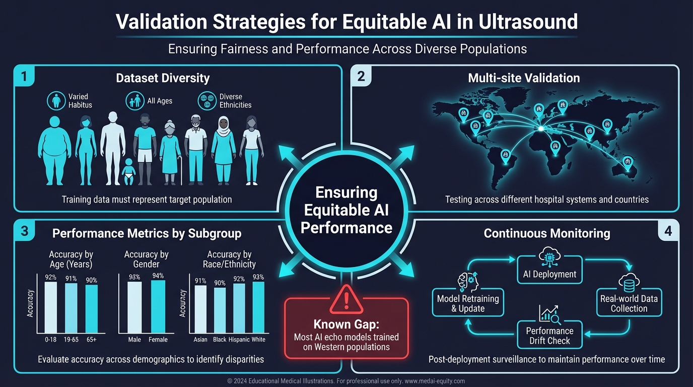 Validation Strategies for Equitable AI