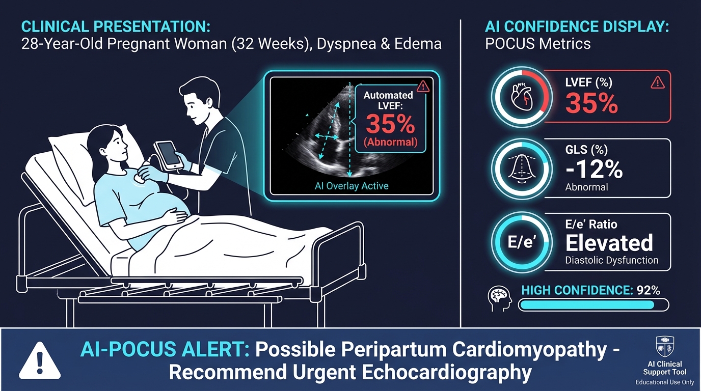 Case 1: AI-detected peripartum cardiomyopathy