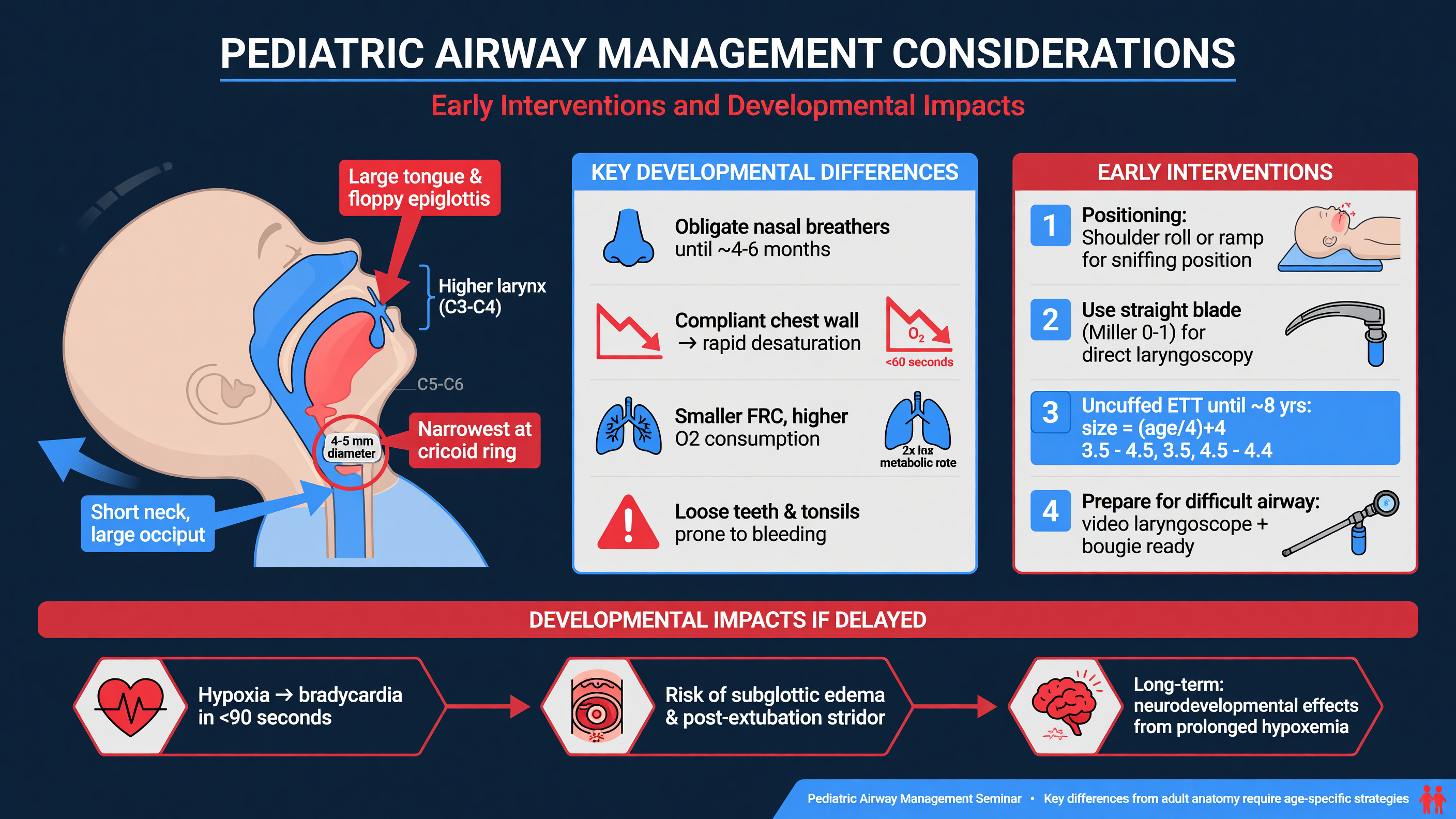 Illustration of pediatric airway management considerations