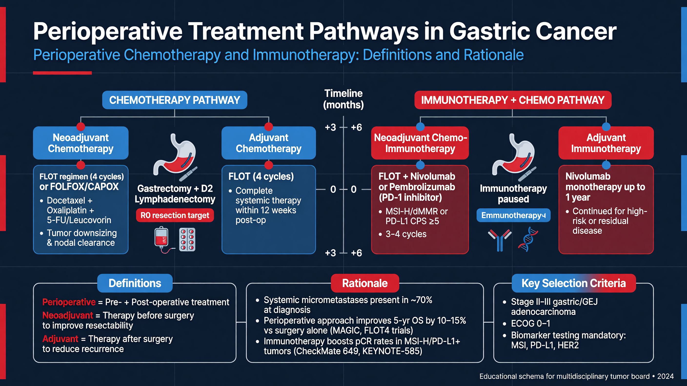 Schema of perioperative treatment pathways in gastric cancer