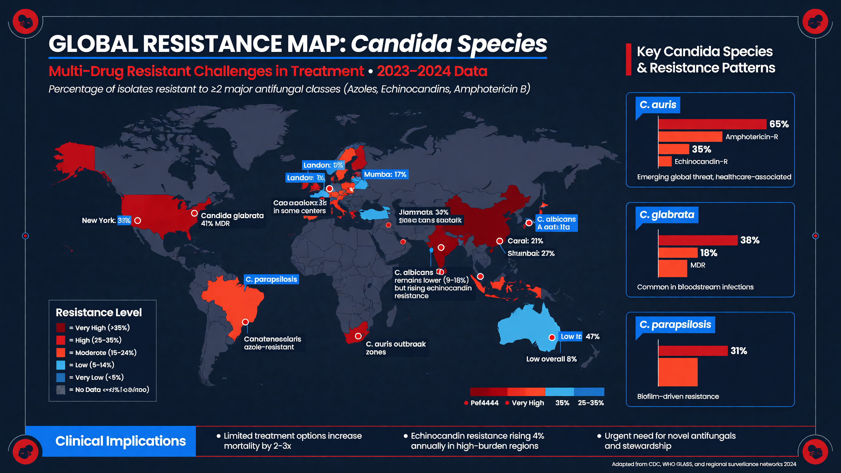Global resistance map for Candida species