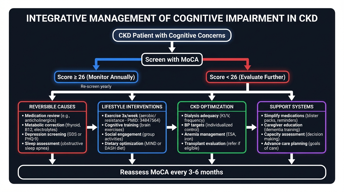 Integrative management approach for cognitive impairment in CKD