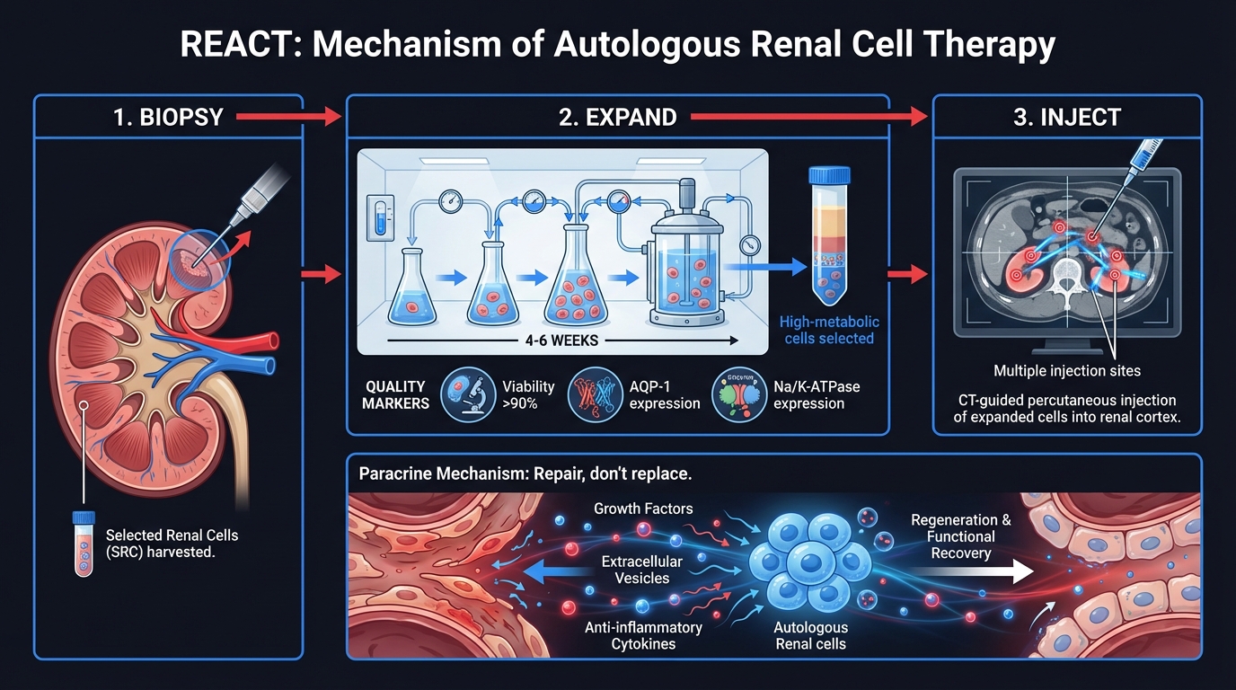 REACT mechanism of action — autologous cell therapy