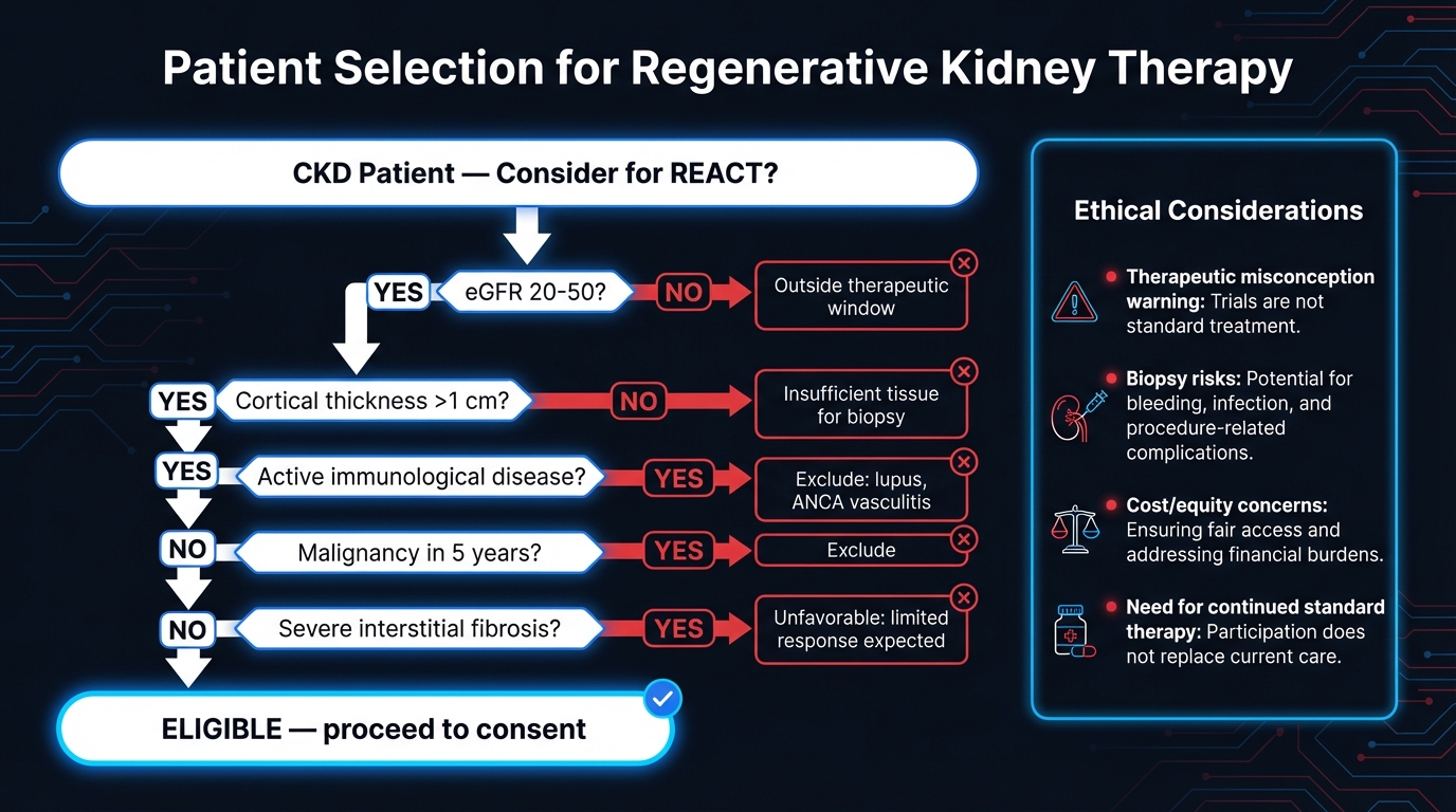 Patient selection criteria for regenerative therapy