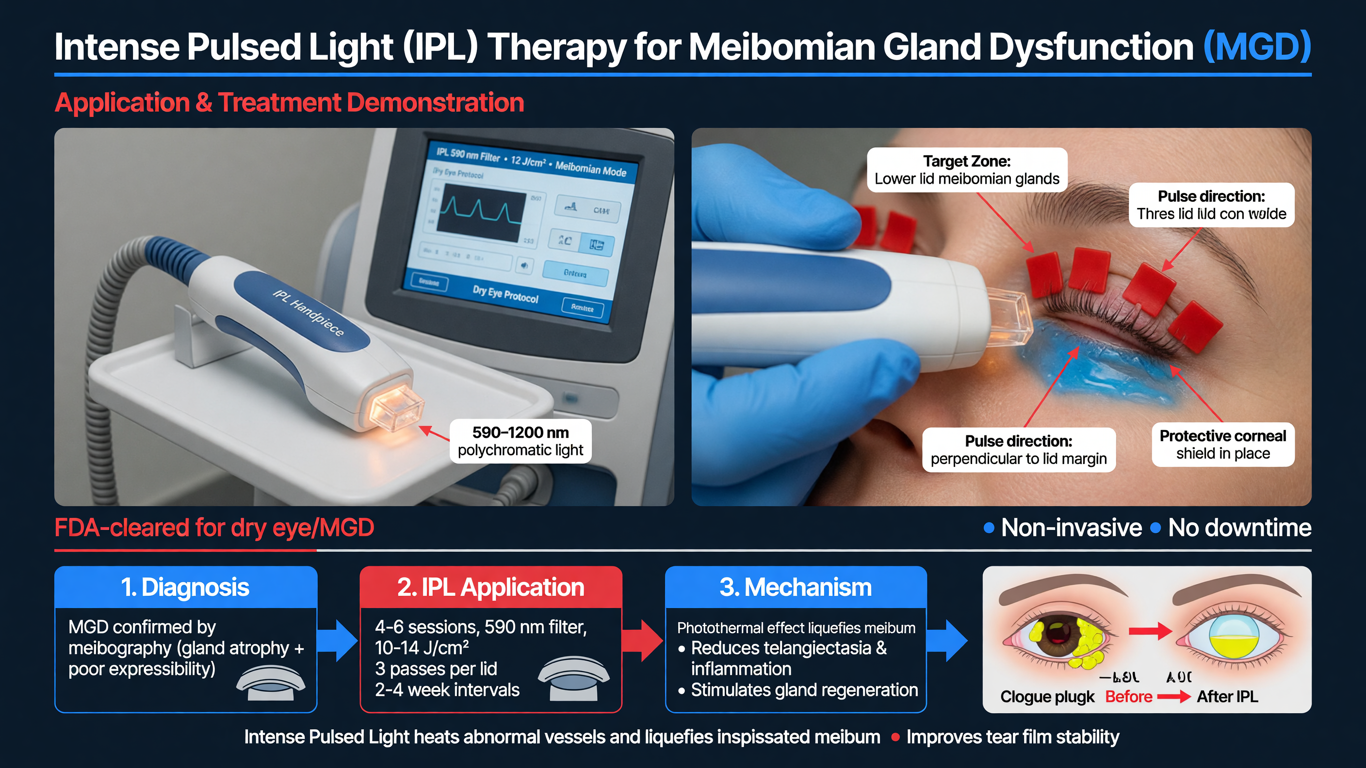 Photo of IPL device and treatment demonstration