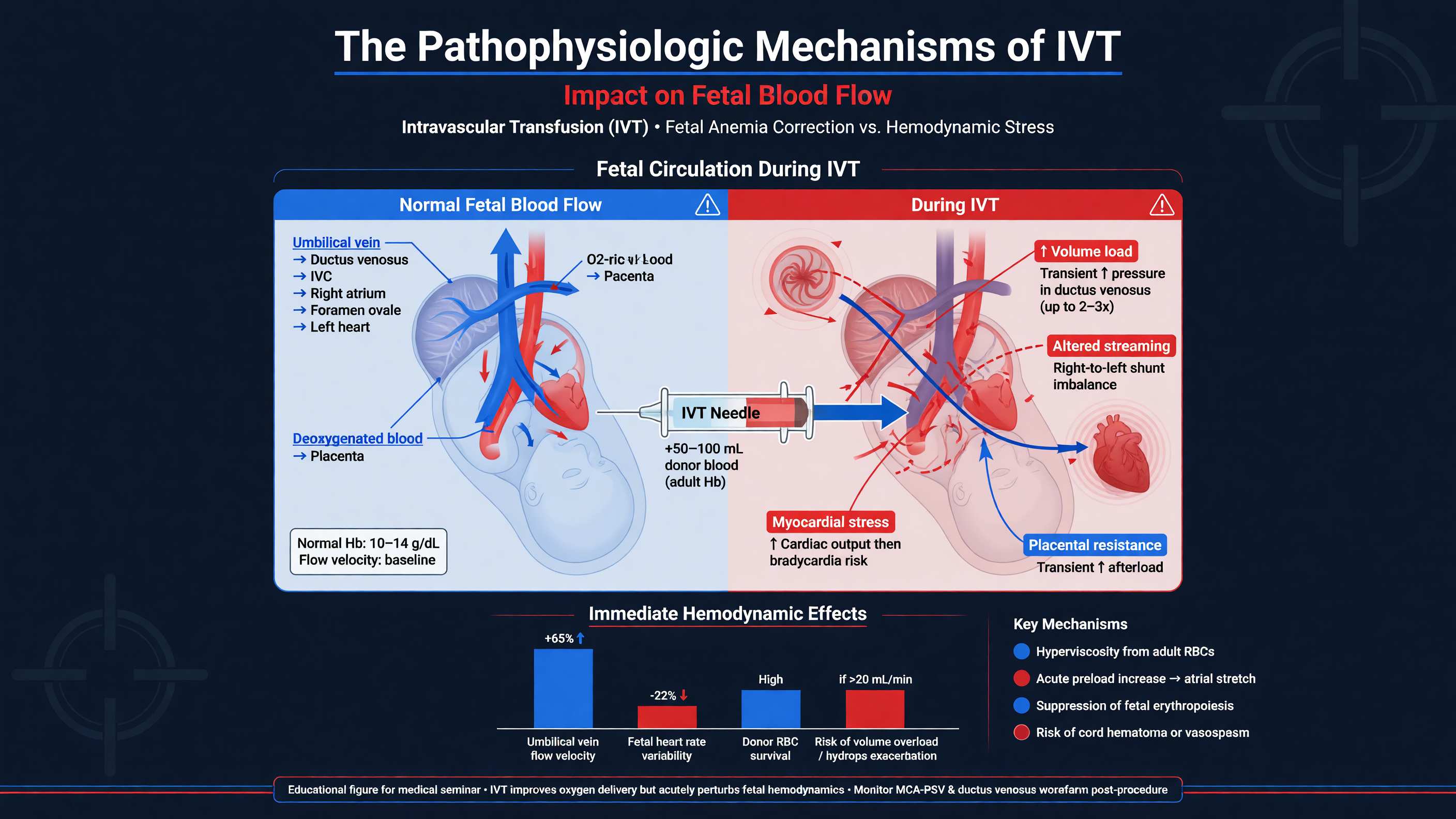 Diagram of fetal blood flow impact due to IVT
