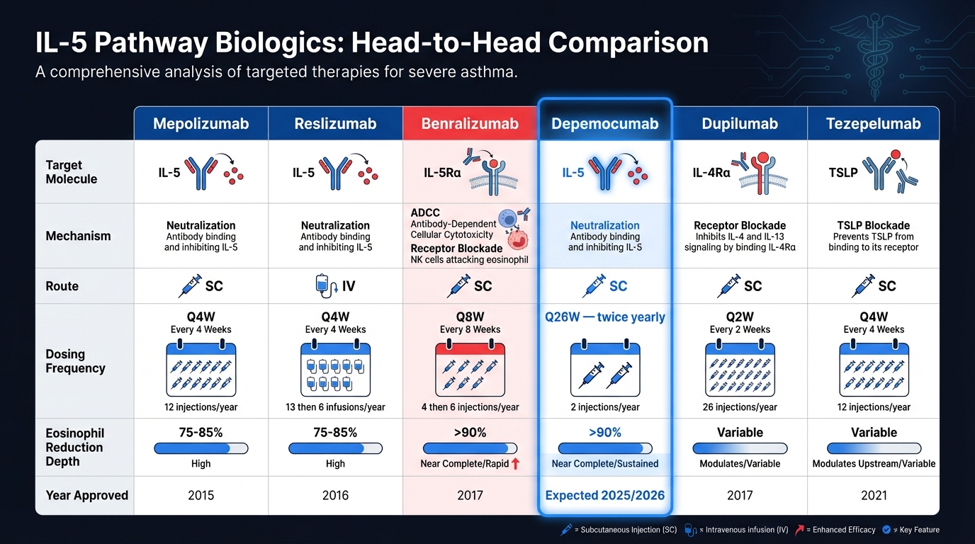 Comparison of IL-5 Pathway Biologics